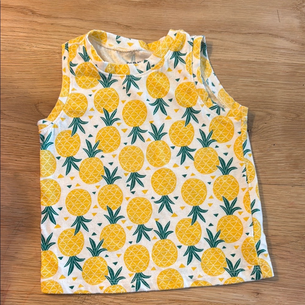 Old Navy Yellow and Green Tank Top Playful Pattern